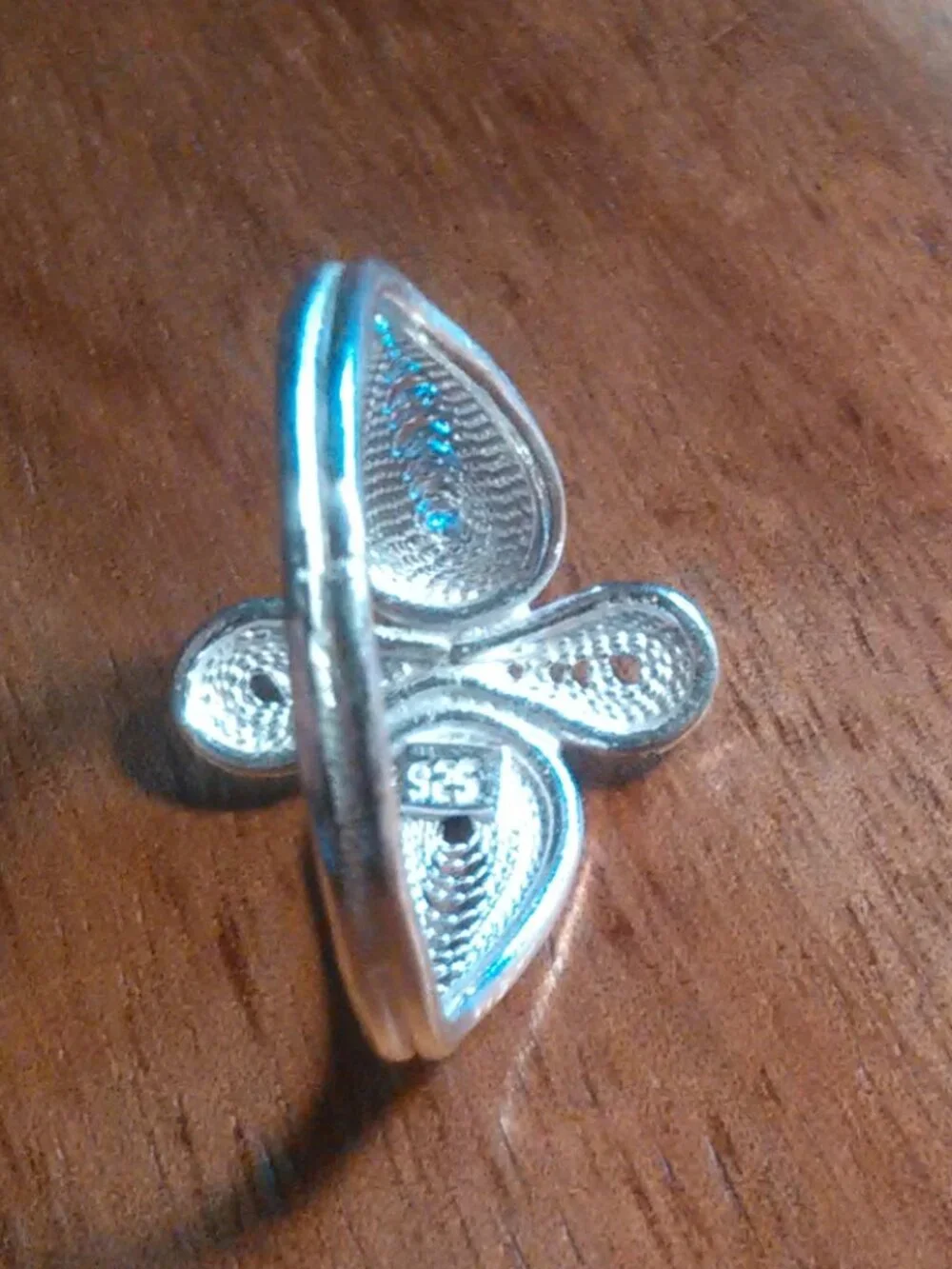 Artistic Floral Design Sterling Silver Ring (Size 7)